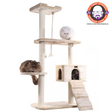 Natural Sisal Real Wood Scratching Cat Tree 58 Height Beige