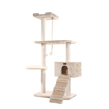 Natural Sisal Real Wood Scratching Cat Tree 58 Height Beige