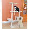 Natural Sisal Real Wood Scratching Cat Tree 58 Height Beige