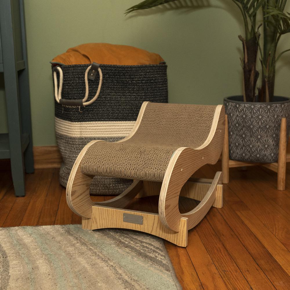 Real Wood Medium Wooden Cat Rocking Chair, Detachable Cat Swing Chair