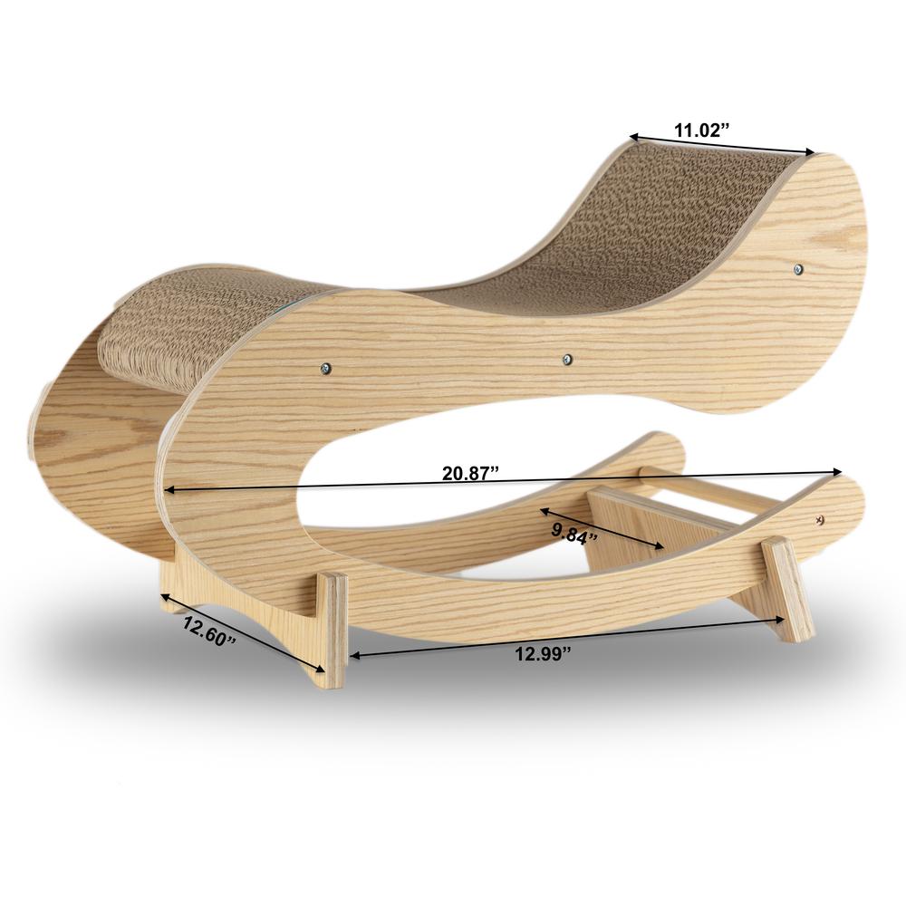 Real Wood Medium Wooden Cat Rocking Chair, Detachable Cat Swing Chair