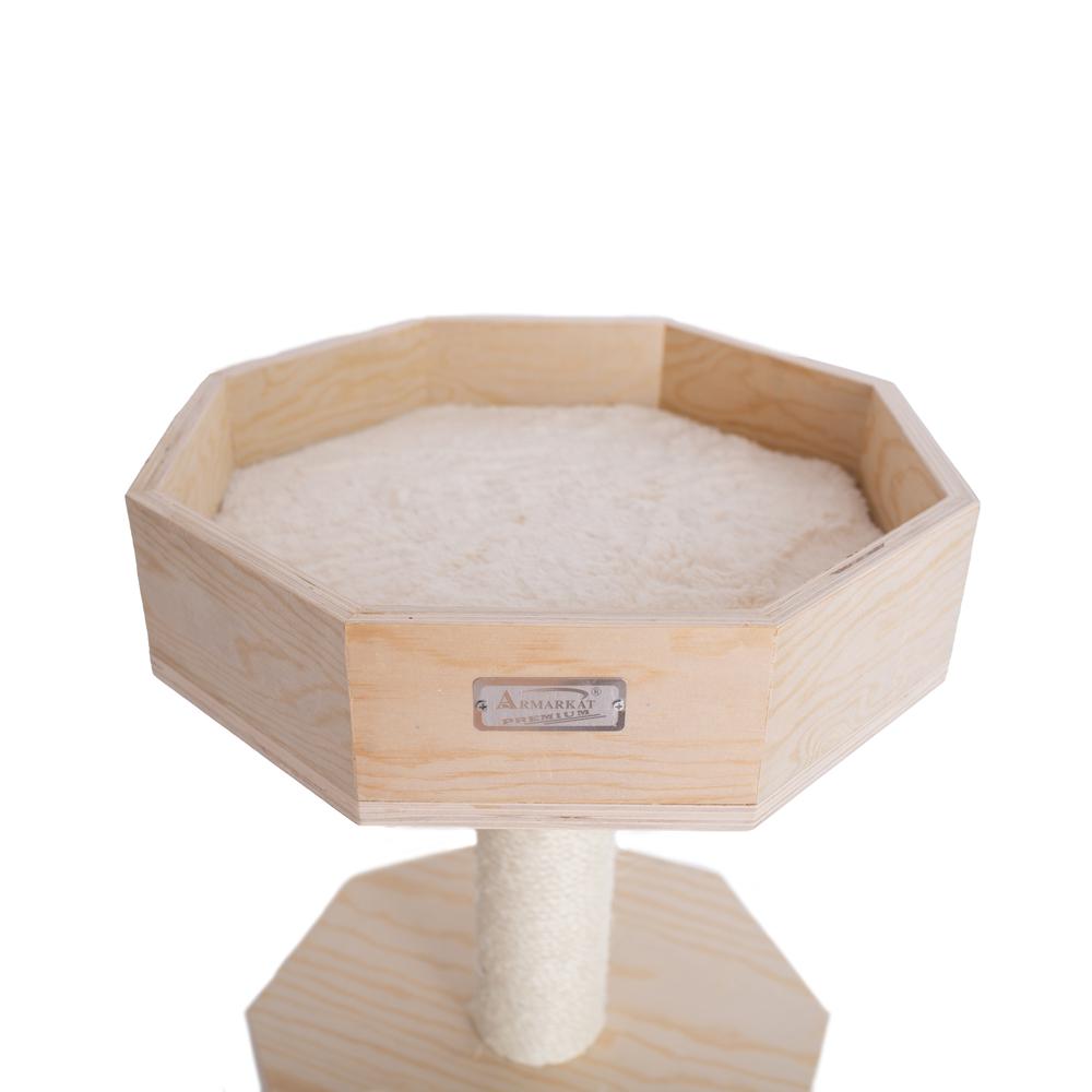 Premium Scots Pine 29-Inch Real Wood Cat Tree With Perch And Condo