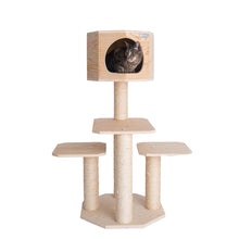Real Wood Premium Scots Pine, Solid Wood Cat Tree, 46" Tall