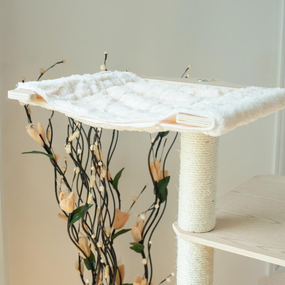 Real Wood Premium Scots Pine 54-Inch Cat Tree With Three Levels, Perch, Condo