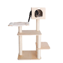Real Wood Premium Scots Pine, Solid Wood Cat Tree, 50" Tall