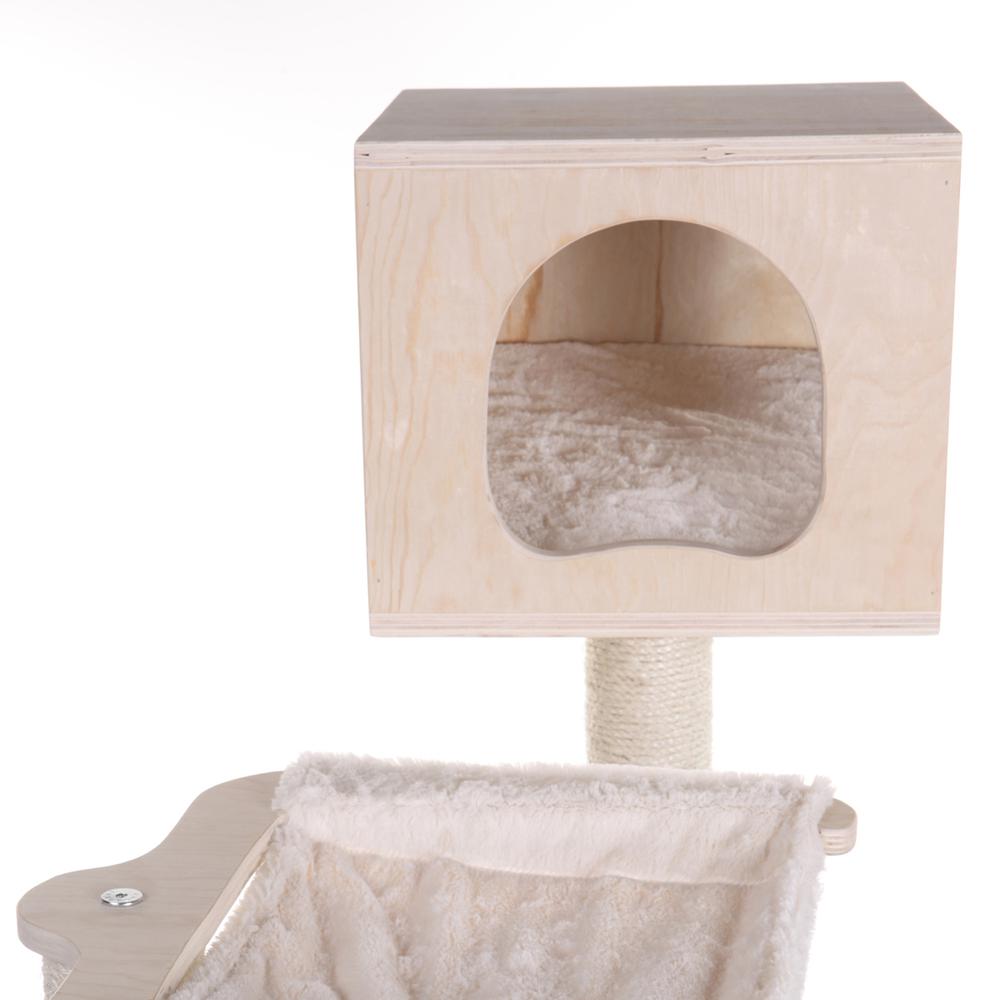 Real Wood Premium Scots Pine, Solid Wood Cat Tree, 50" Tall