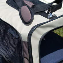 Pet Carrier, Beige & Chocolate
