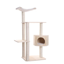 Real Wood Premium Scots Pine 54-Inch Cat Tree With Three Levels, Perch, Condo
