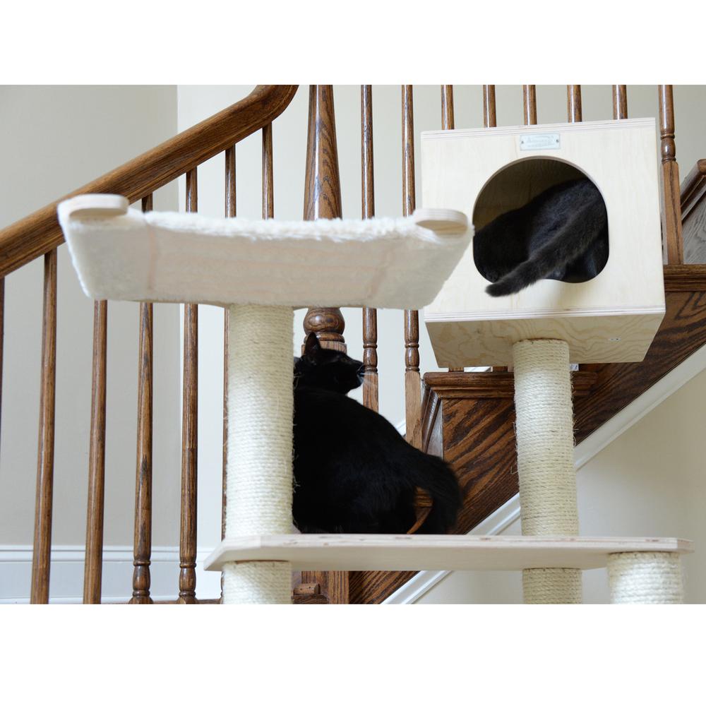 Real Wood Premium Scots Pine 89-Inch Cat Tree With Seven Levels, Two Playhouses