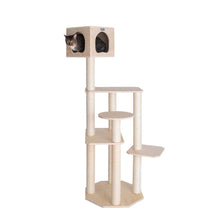 Real Wood Premium Scots Pine 69-Inch Cat Tree With Five Levels, Perch, Condo