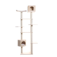 Real Wood Premium Scots Pine 89-Inch Cat Tree With Seven Levels, Two Playhouses