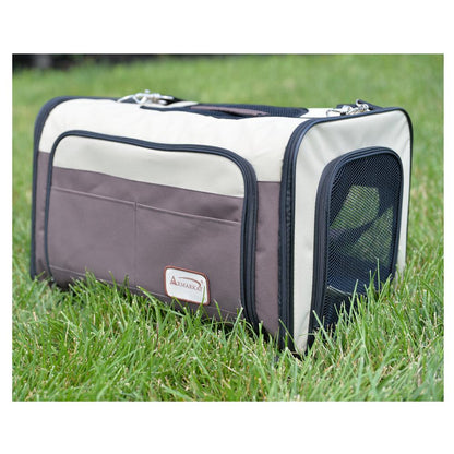Pet Carrier, Beige & Chocolate