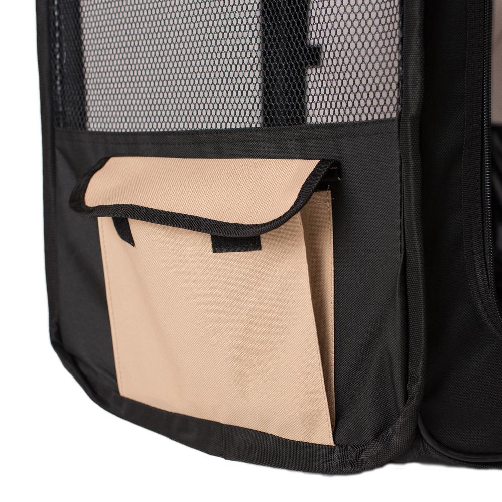 Portable Pet Playpen In Black And Beige Combo Large