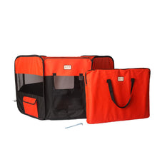 Portable Pet Playpen In Black And Red Combo Medium