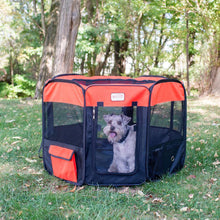 Portable Pet Playpen In Black And Red Combo Large
