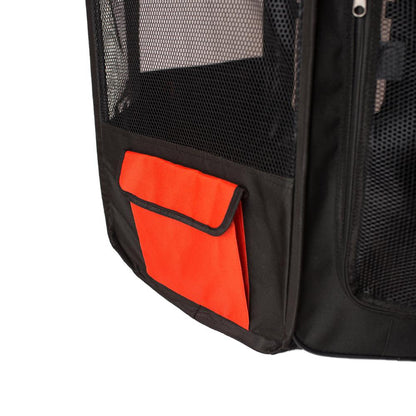 Portable Pet Playpen In Black And Red Combo Large