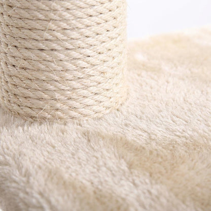 Faux Fur Cat Tree with Sisal Rope Posts, Hammock and Soft-Side Playhouse