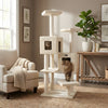 Pressed Wood Cat Tree with Dual Condos, Tunnel, Hammock, and Perches
