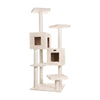 Pressed Wood Cat Tree with Dual Condos, Tunnel, Hammock, and Perches