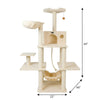 Pressed Wood Multi-Level Cat Tree with Hammock and Sisal Scratching Posts