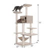 Pressed Wood Multi-Level Cat Tree with Condo and Sisal Scratching Post