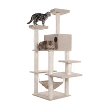 Pressed Wood Multi-Level Cat Tree with Condo and Sisal Scratching Post