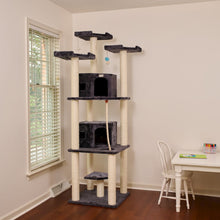 82 Inches Multi-Level Big Cat Tree. Tall Multi-Cats Tower With 2 Big Cat Condos