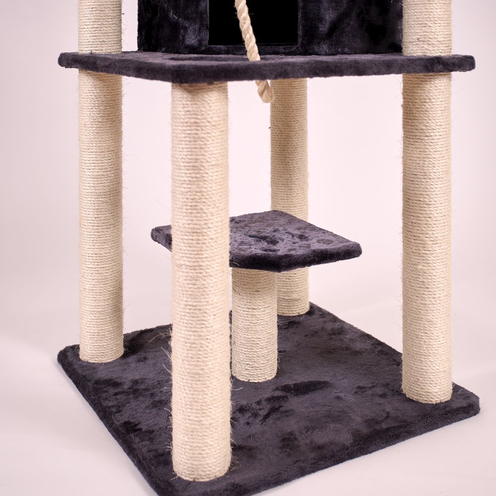 82 Inches Multi-Level Big Cat Tree. Tall Multi-Cats Tower With 2 Big Cat Condos