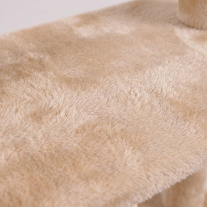 Faux Fur Cat Mansion with Three Hideaways and Sisal Posts, 84 Inch