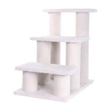 Faux Fleece Pet Step Stairs with Pressed Wood Platforms, 70 lb