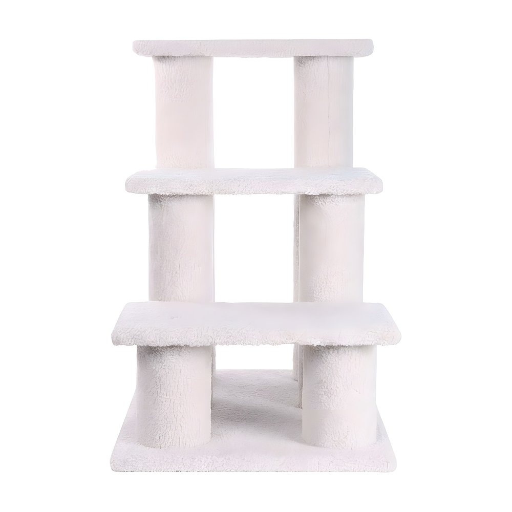 Faux Fleece Pet Step Stairs with Pressed Wood Platforms, 70 lb