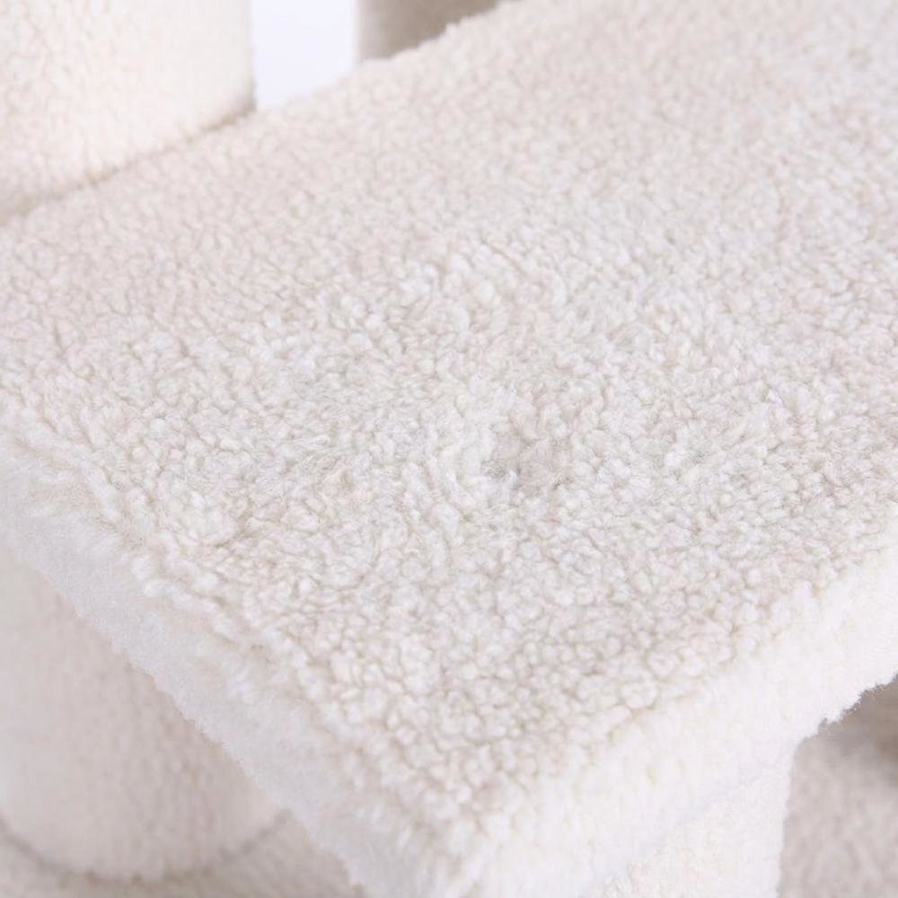 Faux Fleece Pet Step Stairs with Pressed Wood Platforms, 70 lb