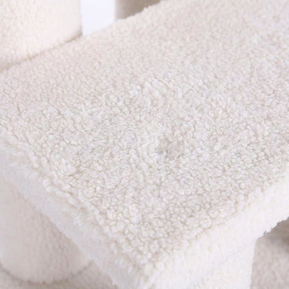 Faux Fleece Pet Step Stairs with Pressed Wood Platforms, 70 lb