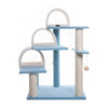 Bison Pets Tall Cat Tree with Step Stairs, Scratcher, and Ramp, Sky Blue