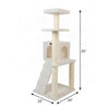 Bison Pets Cat Tree Tower with Sisal-Wrapped Posts and Fleece Condo, Ivory