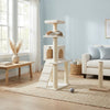 Bison Pets Cat Tree Tower with Sisal-Wrapped Posts and Fleece Condo, Ivory