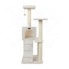 Bison Pets Cat Tree Tower with Sisal-Wrapped Posts and Fleece Condo, Ivory