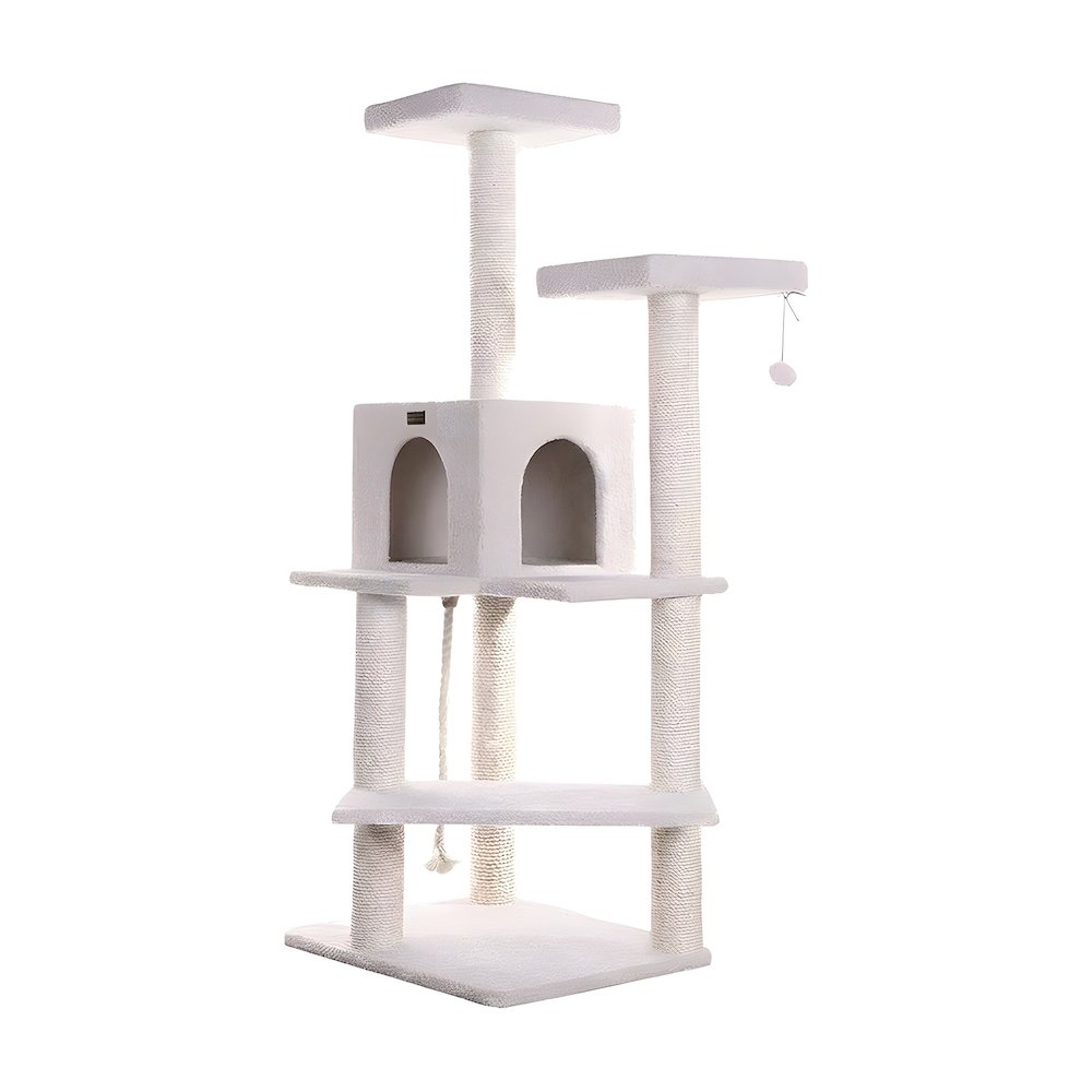 Pressed Wood Cat Climber with Fleece Perches and Sisal Posts, 57 Inch