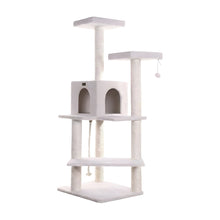 Pressed Wood Cat Climber with Fleece Perches and Sisal Posts, 57 Inch