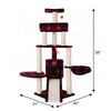Bison Pets Cat Tree Tower with Four Levels, Sisal Rope and Condo, Black/Red