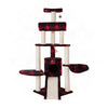 Bison Pets Cat Tree Tower with Four Levels, Sisal Rope and Condo, Black/Red