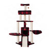 Bison Pets Cat Tree Tower with Four Levels, Sisal Rope and Condo, Black/Red