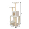 Pressed Wood Cat Tree with Faux Fleece, Five-Level Condo and Sisal Posts