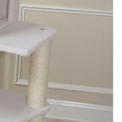 Bison Pets Tall Cat Tree with Condo, Six Levels, and Sisal Posts, Ivory