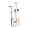 Pressed Wood Cat Tree with Sisal Posts, Four-Level Tower with Hammock and Condo