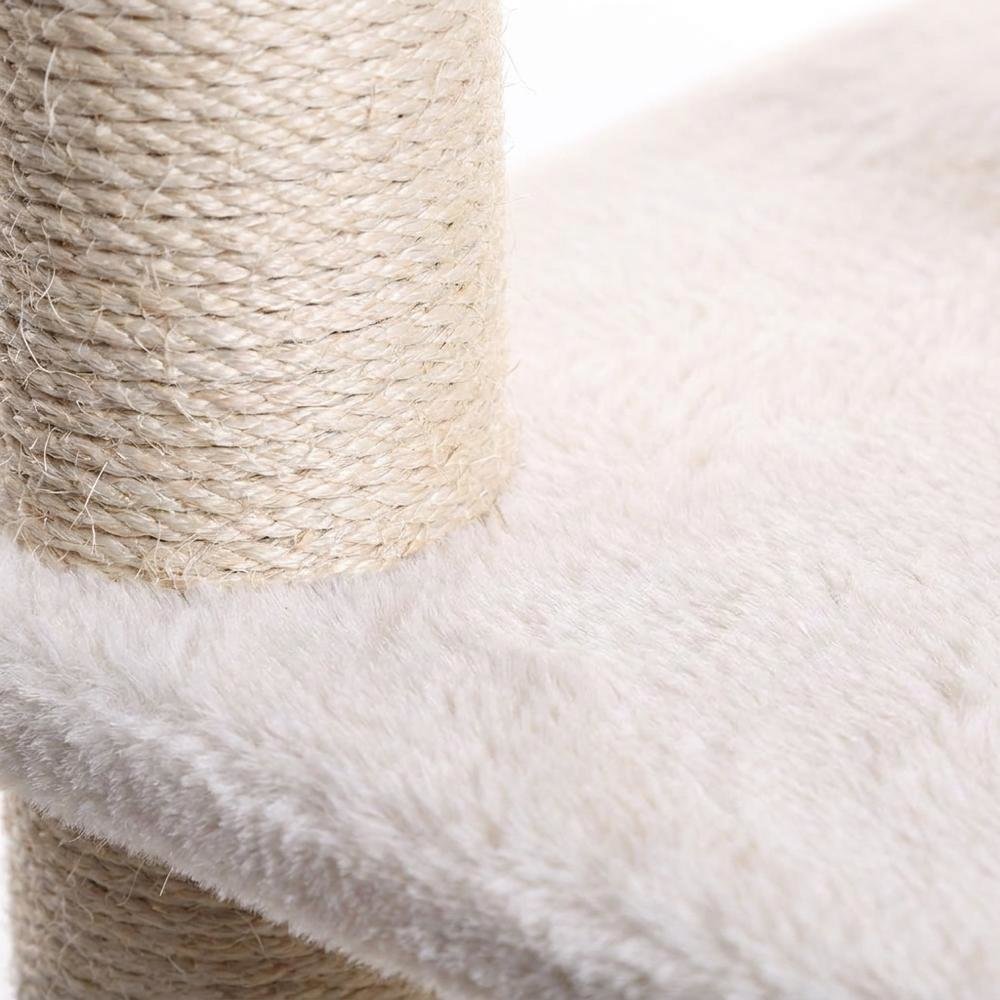 Pressed Wood Cat Tree with Sisal Posts, Four-Level Tower with Hammock and Condo