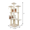 Pressed Wood Cat Tree with Sisal Posts, Multi-Level Ramp Tower and Condos