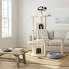 Bison Pets Cat Tree Tower with Multi-Level Ramp, Ivory