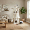 Bison Pets Cat Tree Tower with Multi-Level Ramp, Ivory