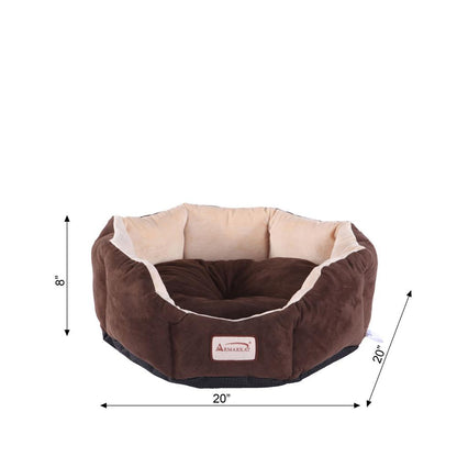 Pet Bed With Polyfill In Beige & Mocha For Cats And Extra Small Dogs